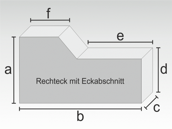 Schaumstoff Rechteck mit Eckabschnitt